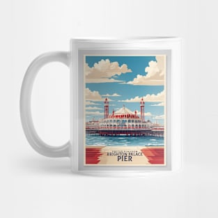 Brighton Palace Pier United Kingdom Vintage Travel Tourism Poster Mug